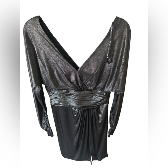 Tadashi collection Elegant Black Metallic Dress size L - Picture 7 of 10